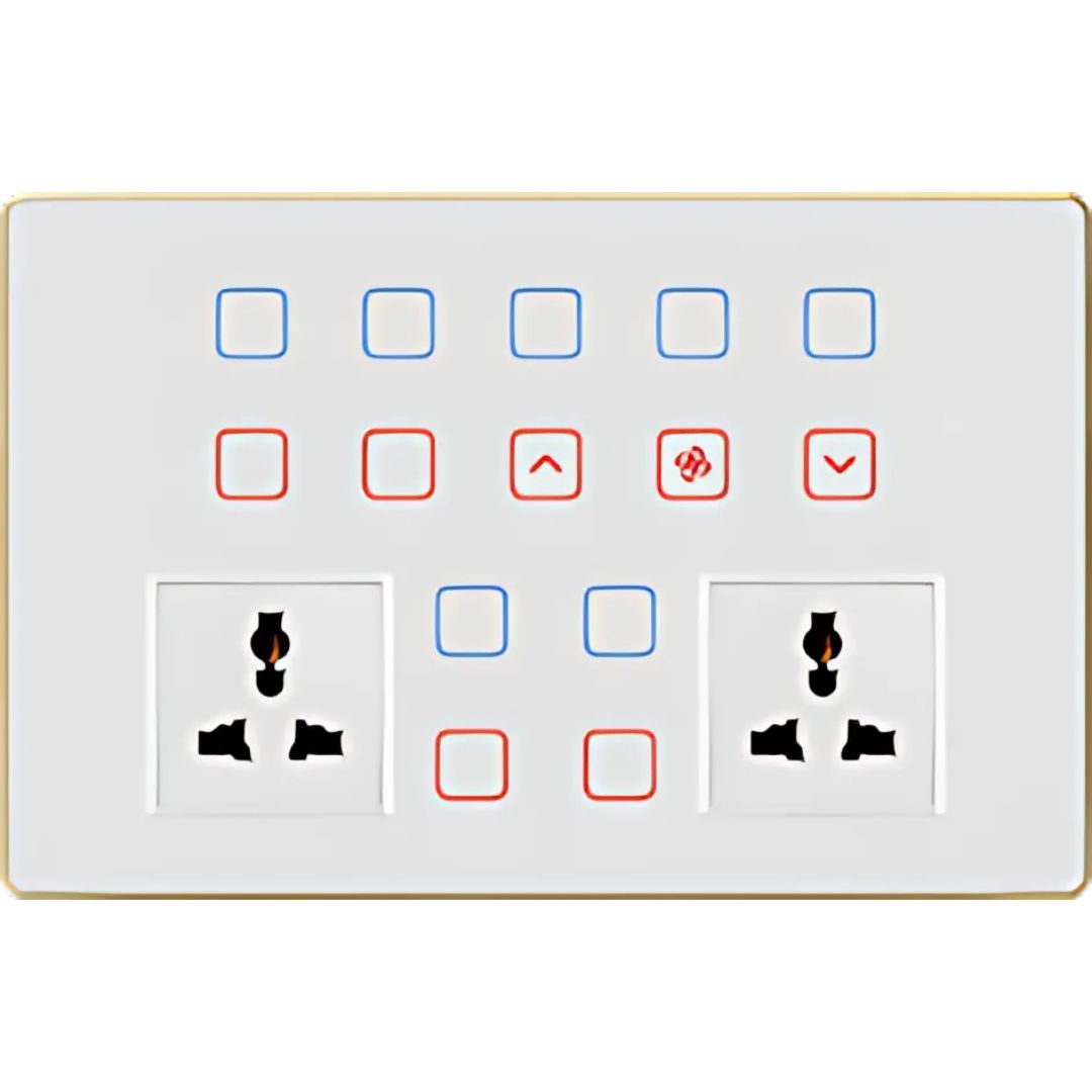 12M 11 TOUCH+1 FAN+2SOCKET Smart Touch Switch - Galaxy home Automation